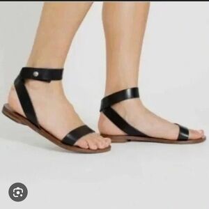 everlane black Italian ankle wrap sandals